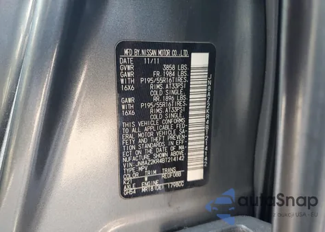 2011 Nissan Cube Base z USA, uszkodzony, nr VIN JN8AZ2KR4BT214142